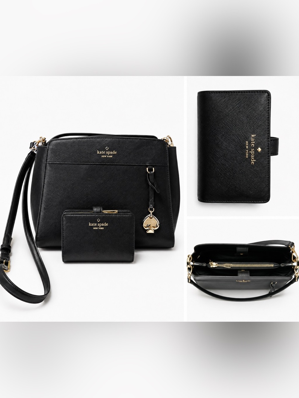 🖤 Kate Spade New York Black Crossbody Bag & Matching Wallet Set